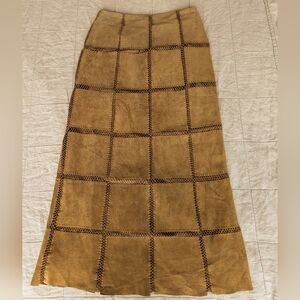 Vintage Suede Patchwork Skirt 4